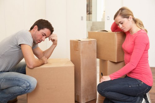 Packed belongings ready for transport during a local move