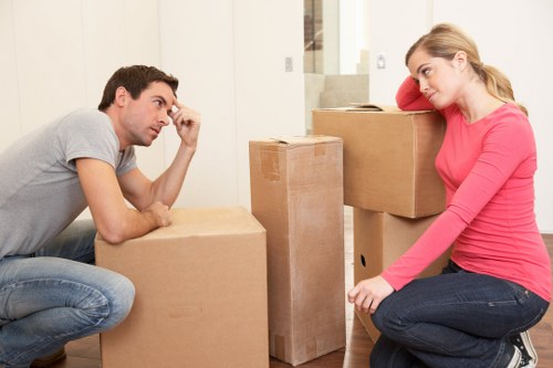 Secure storage unit with packed boxes for Kennington customers