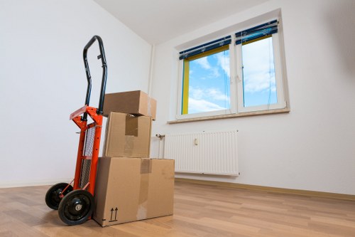 Kennington secure storage space with organized boxes and shelving